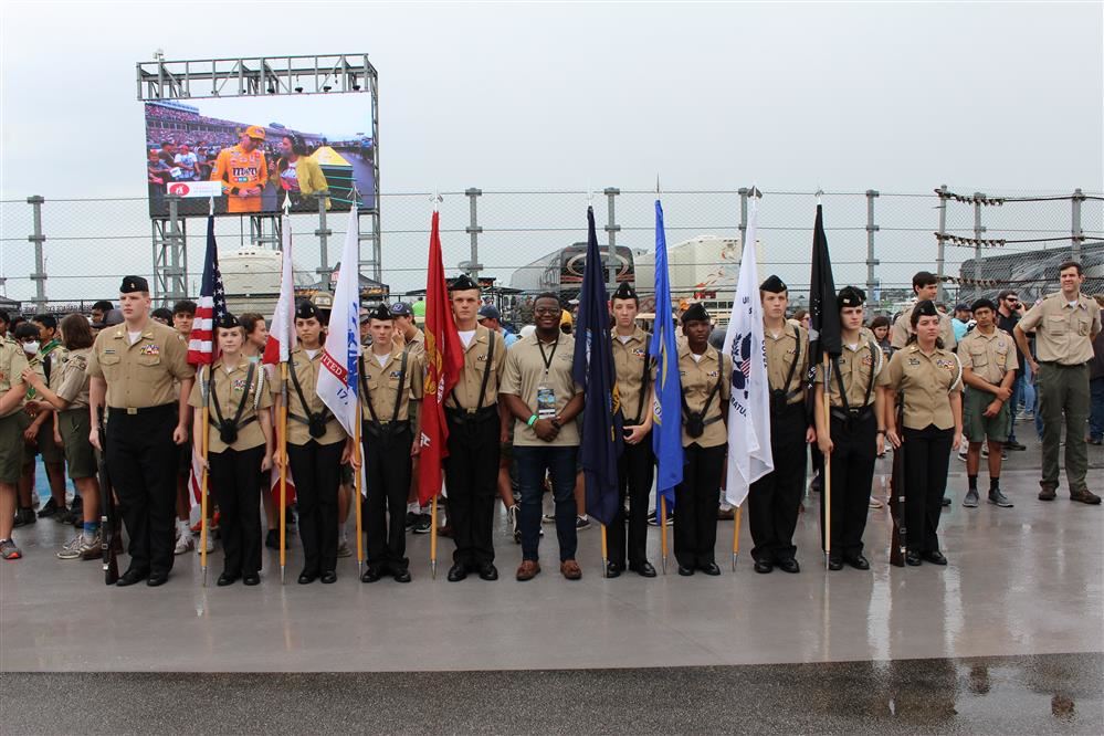 Timothy Ragland, Mayor of Talladege, AL, & Robertsdale NJROTC Color Guard Team     