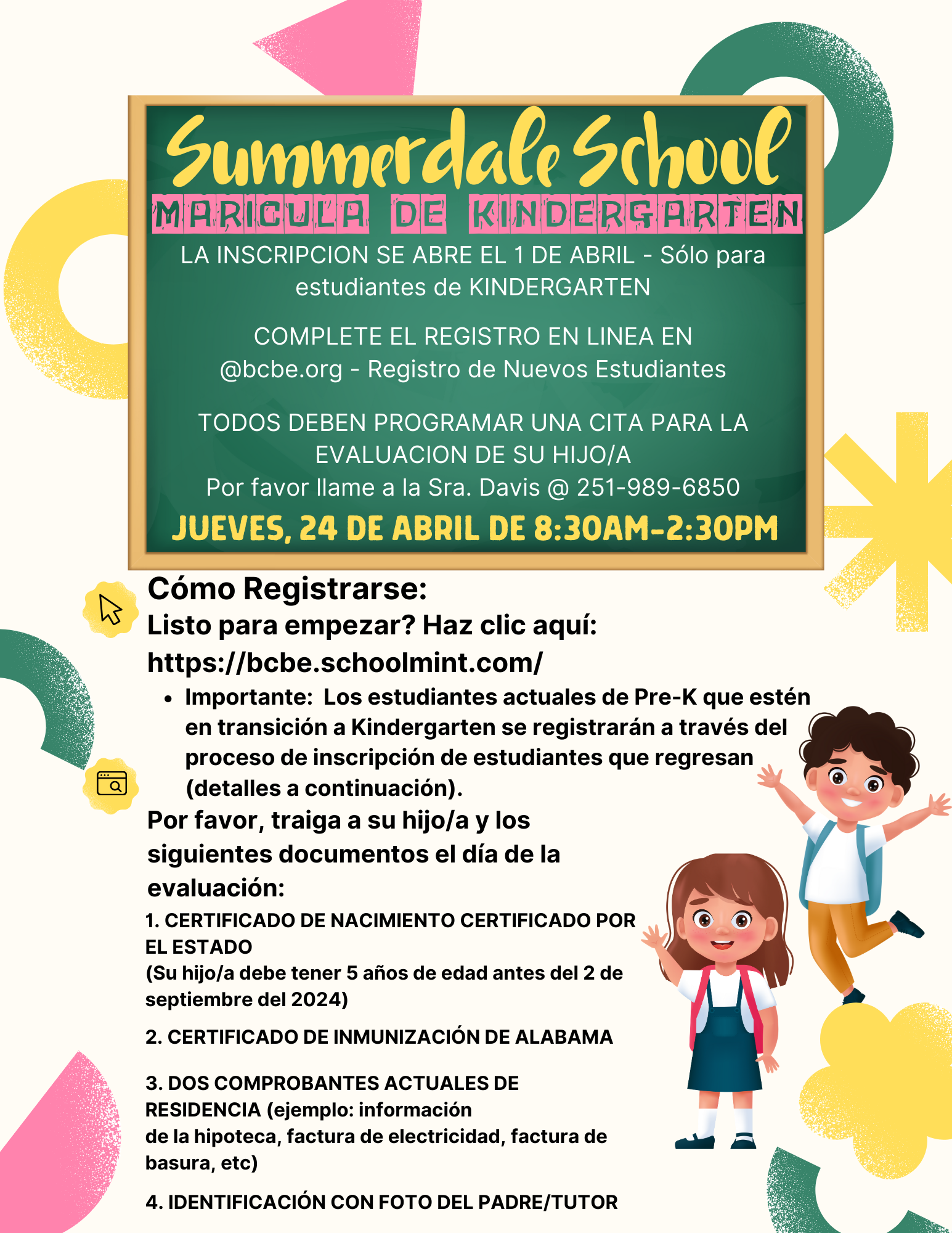  Kindergarten Registration (Spanish)