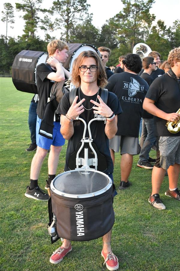 student with snare drum